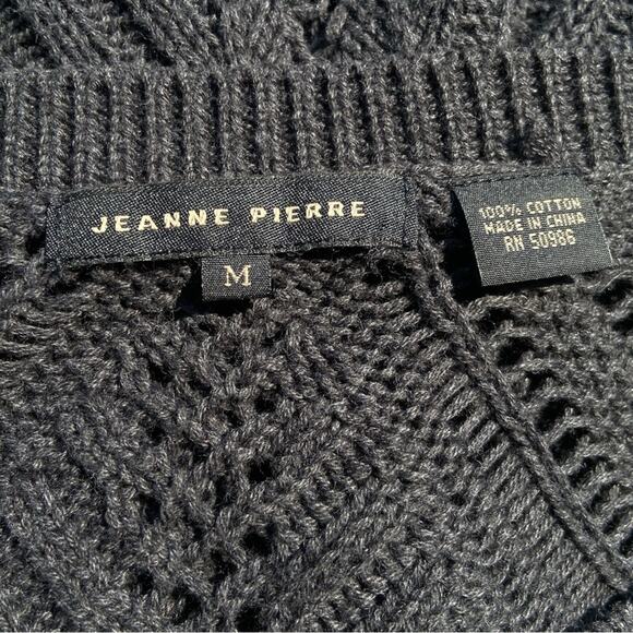 Jeanne Pierre Navy Blue Open Knit Sweater‎ size Medium - Picture 5 of 5